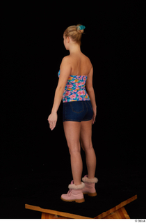  Cayla Lyons jeans shorts pink winter shoes standing strapless top whole body 0004.jpg
